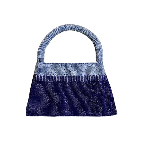 Handbags - Beautiful Hand-beaded Blue Clutch Bag